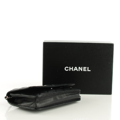 Chanel Lambskin Quilted Wallet On Chain WOC Black 4 of 8
