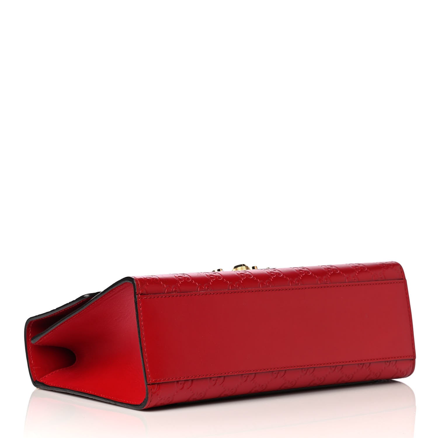 Gucci Guccissima Medium Padlock Shoulder Bag Hibiscus Red 4 of 5