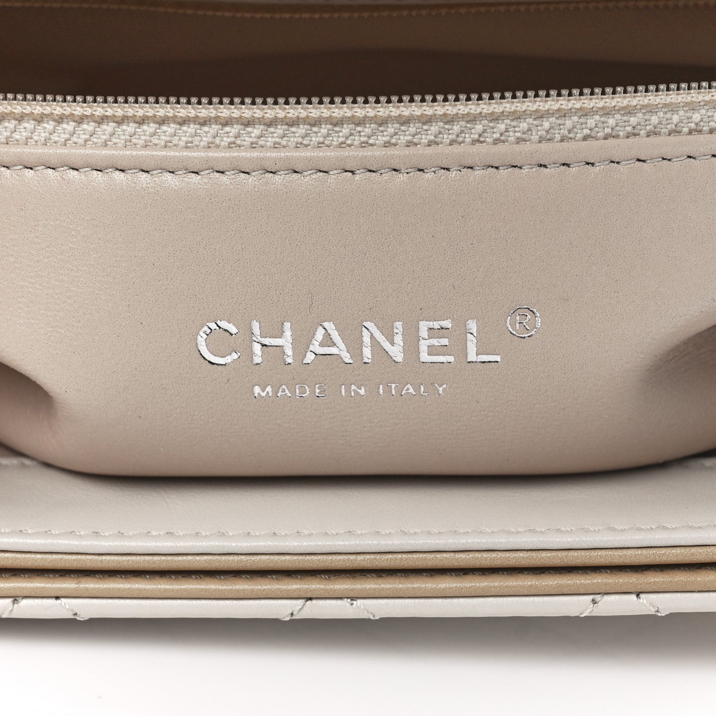 Calfskin Stitched Flap White