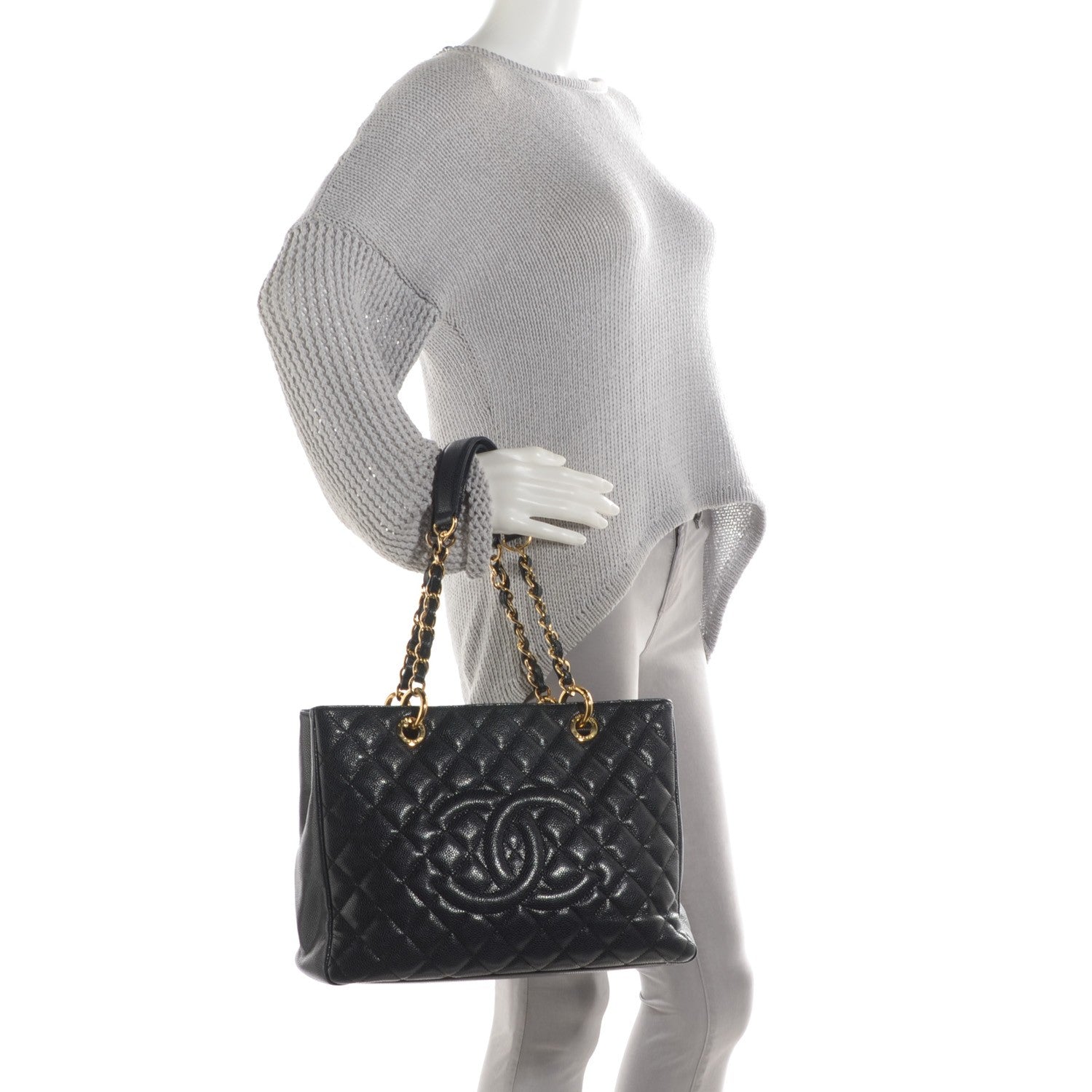 Chanel Caviar Quilted Grand Shopping Tote GST Black 2 of 7