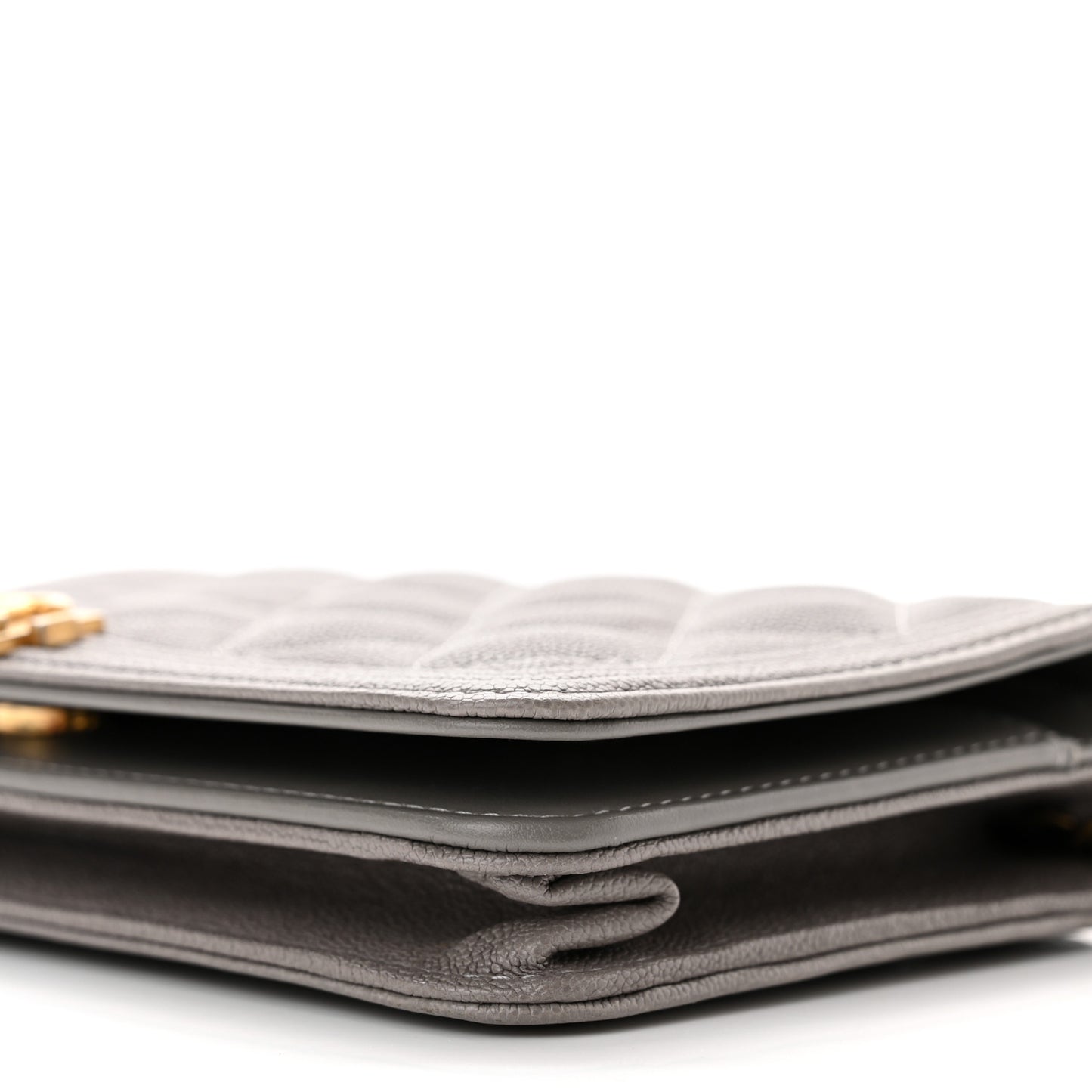 Caviar Quilted Boy Wallet On Chain WOC Grey