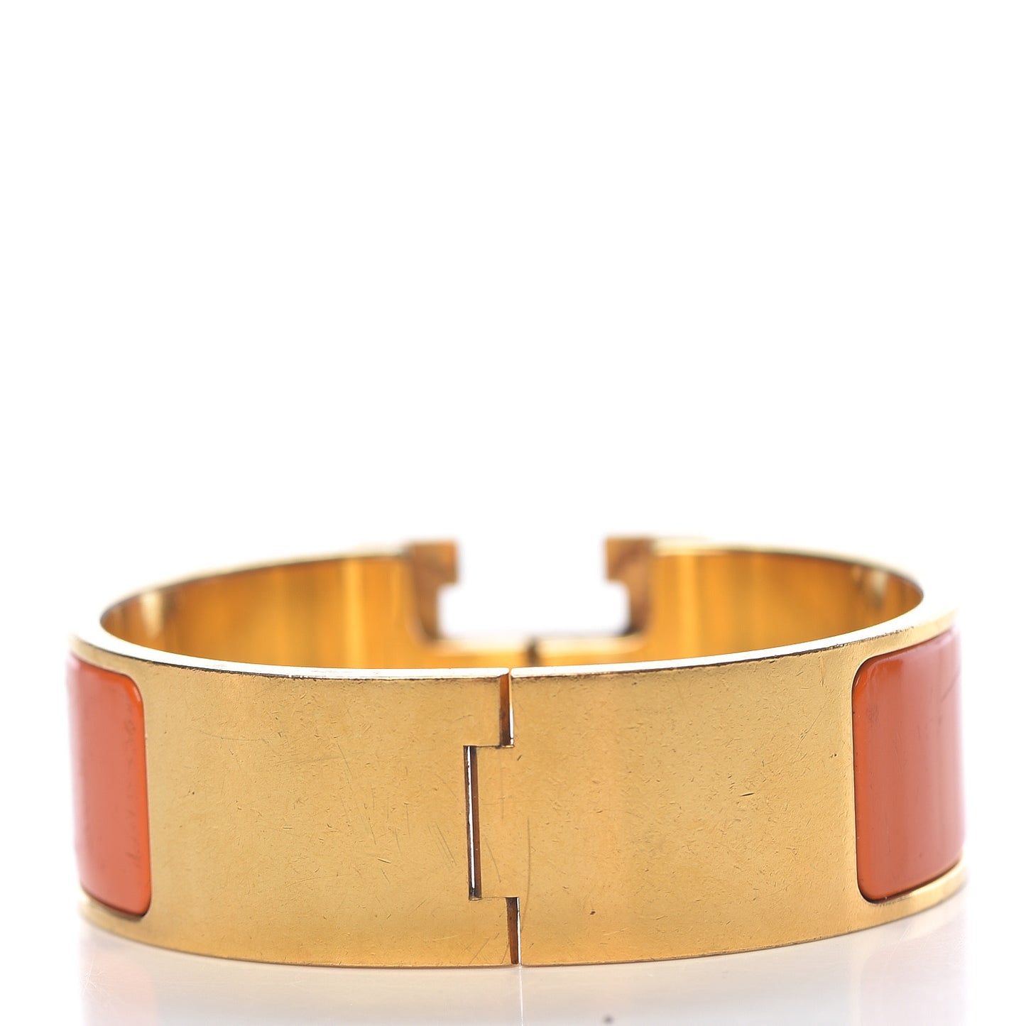 Enamel Wide Clic Clac H Bracelet GM Orange