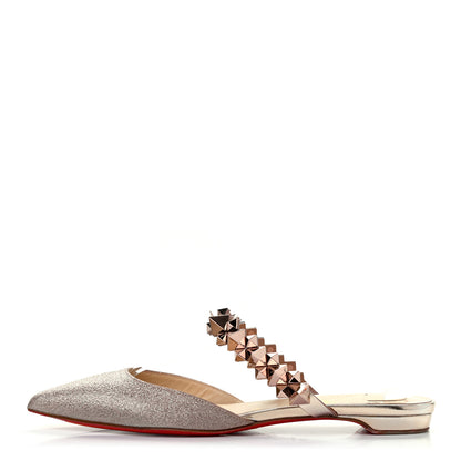 Christian Louboutin Mini Glitter Planet Choc Flat Mules 38 Courtisane Pink Bronze 1 of 7