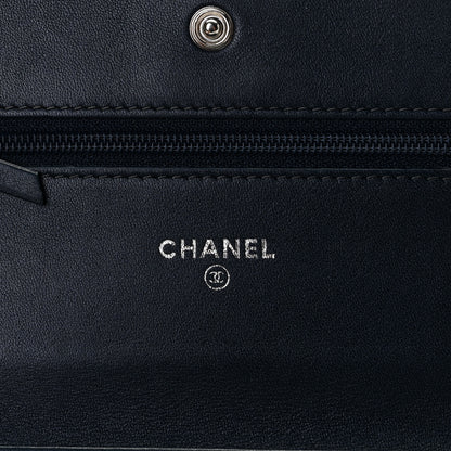 Chanel Patent Quilted Brilliant Wallet On Chain WOC Dark Blue 5 of 8