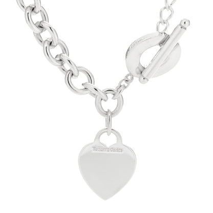 Tiffany Sterling Silver Heart Tag Toggle Necklace 3 of 3