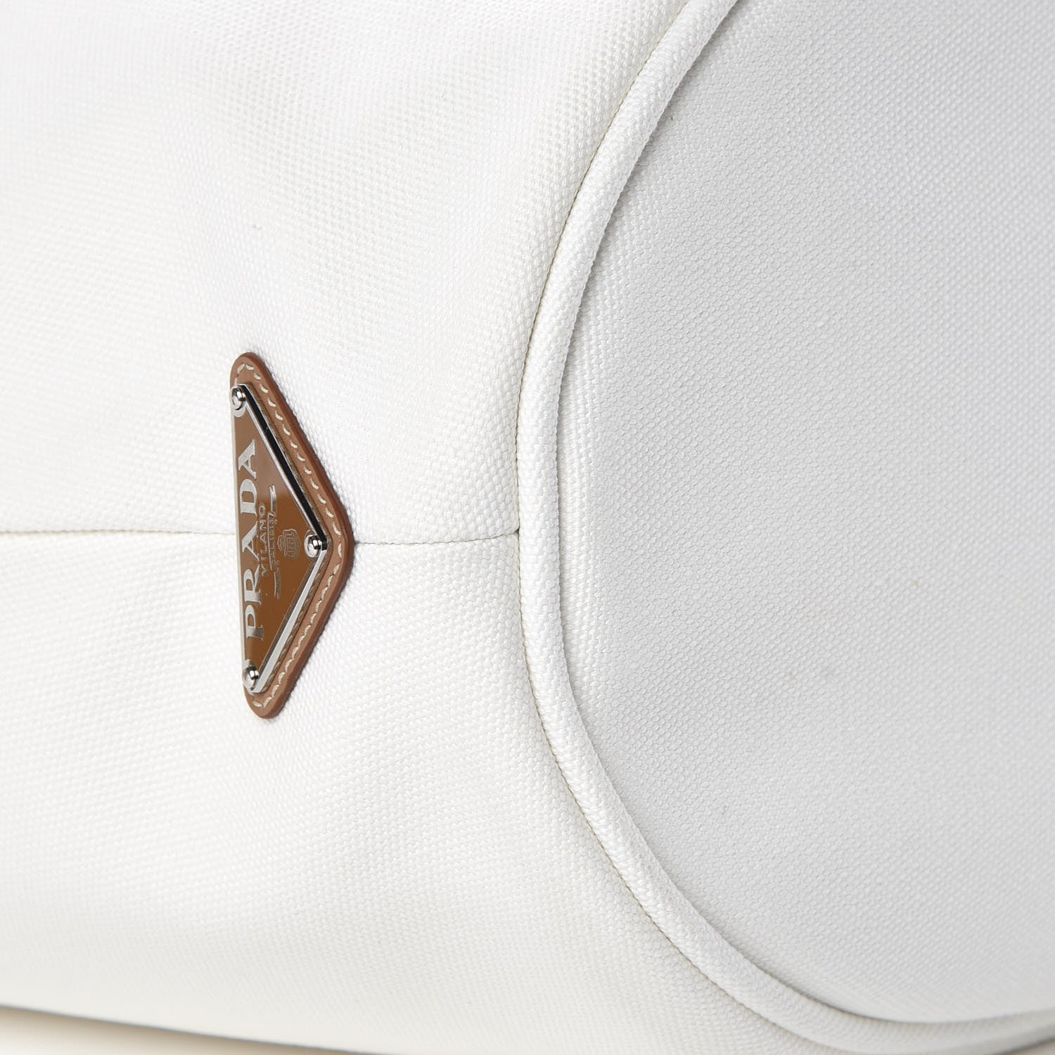 Prada Canapa Small Shopping Tote White 9 of 10