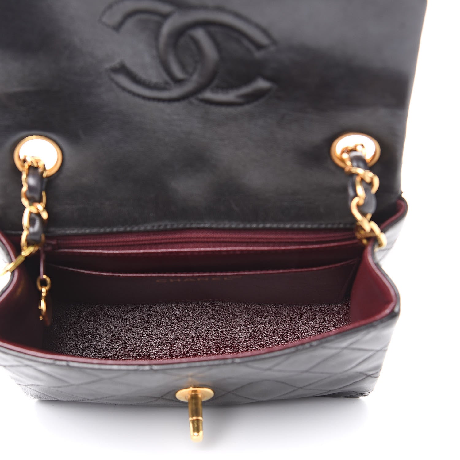 Chanel Lambskin Quilted Mini Square Flap Black 5 of 12