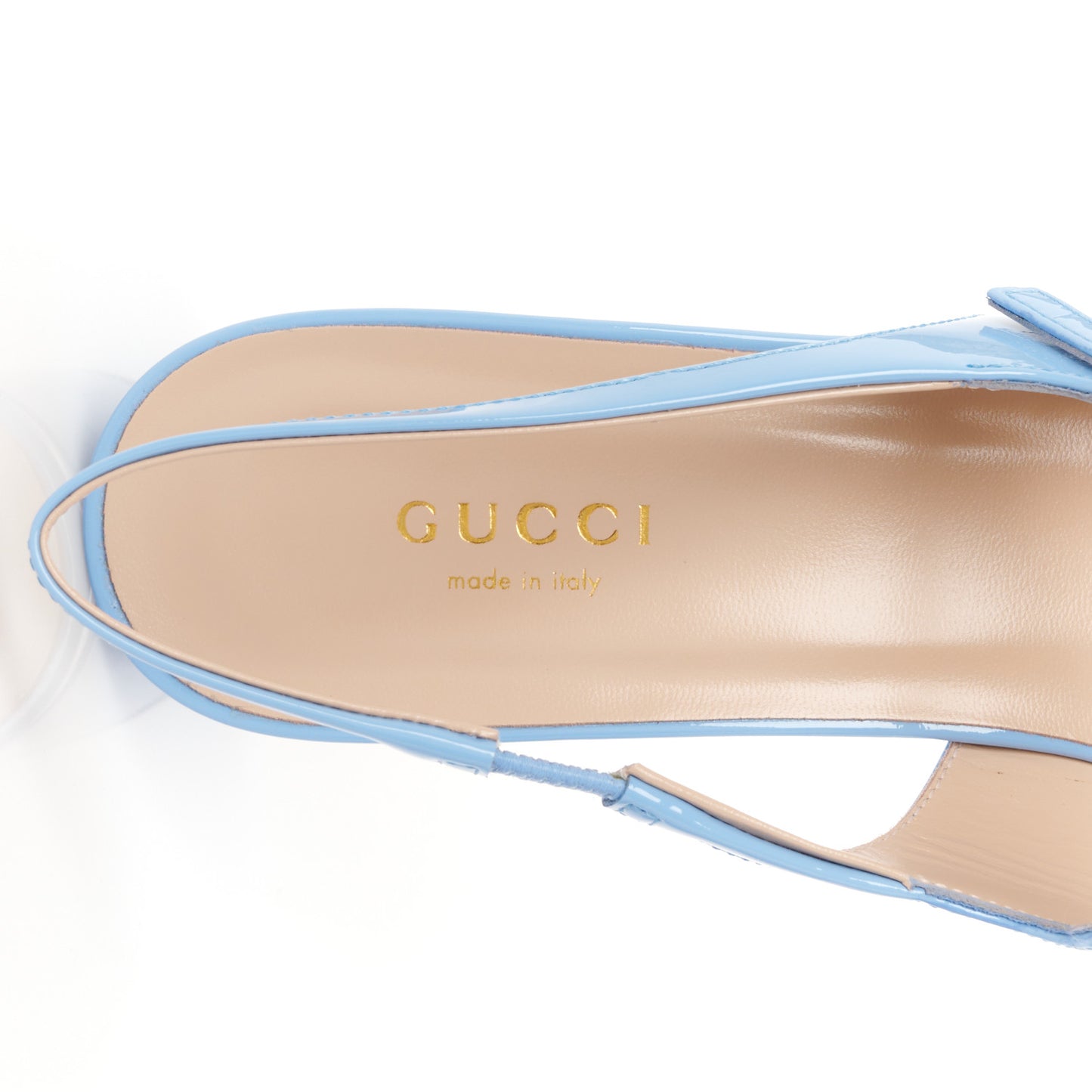 Vernice Crystal Horsebit Charlotte 42mm Slingback Pumps 39 Glacial Blue
