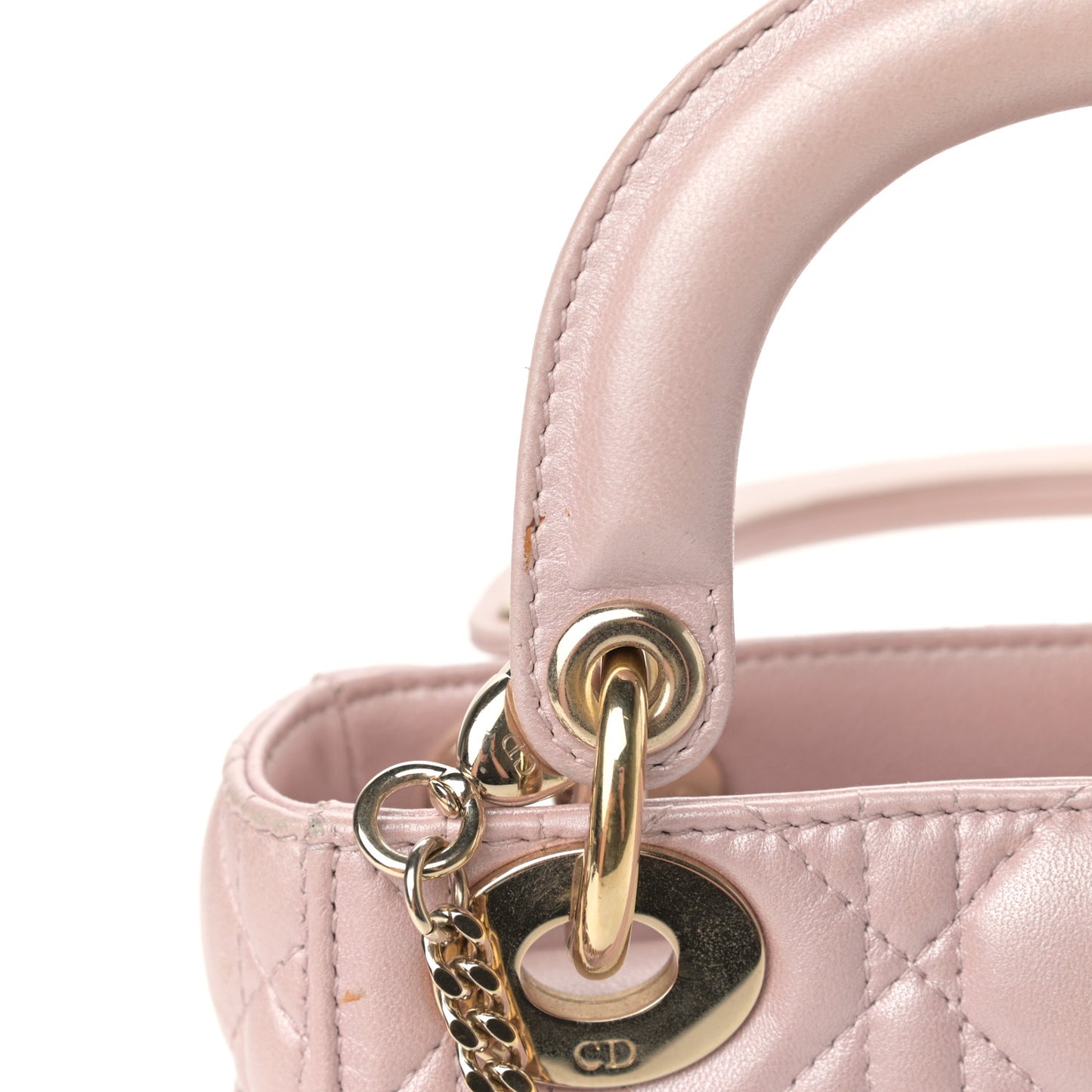 Metallic Lambskin Cannage Mini Lady Dior Lotus