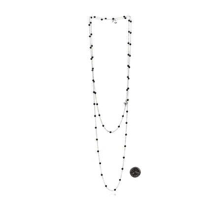 David Yurman Sterling Silver Black Onyx Station Chain Necklace 3 of 5