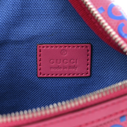 Gucci Calfskin GG Tennis Bi-Color Embossed Belt Bag Modern Fucsia Modern Blue 6 of 10