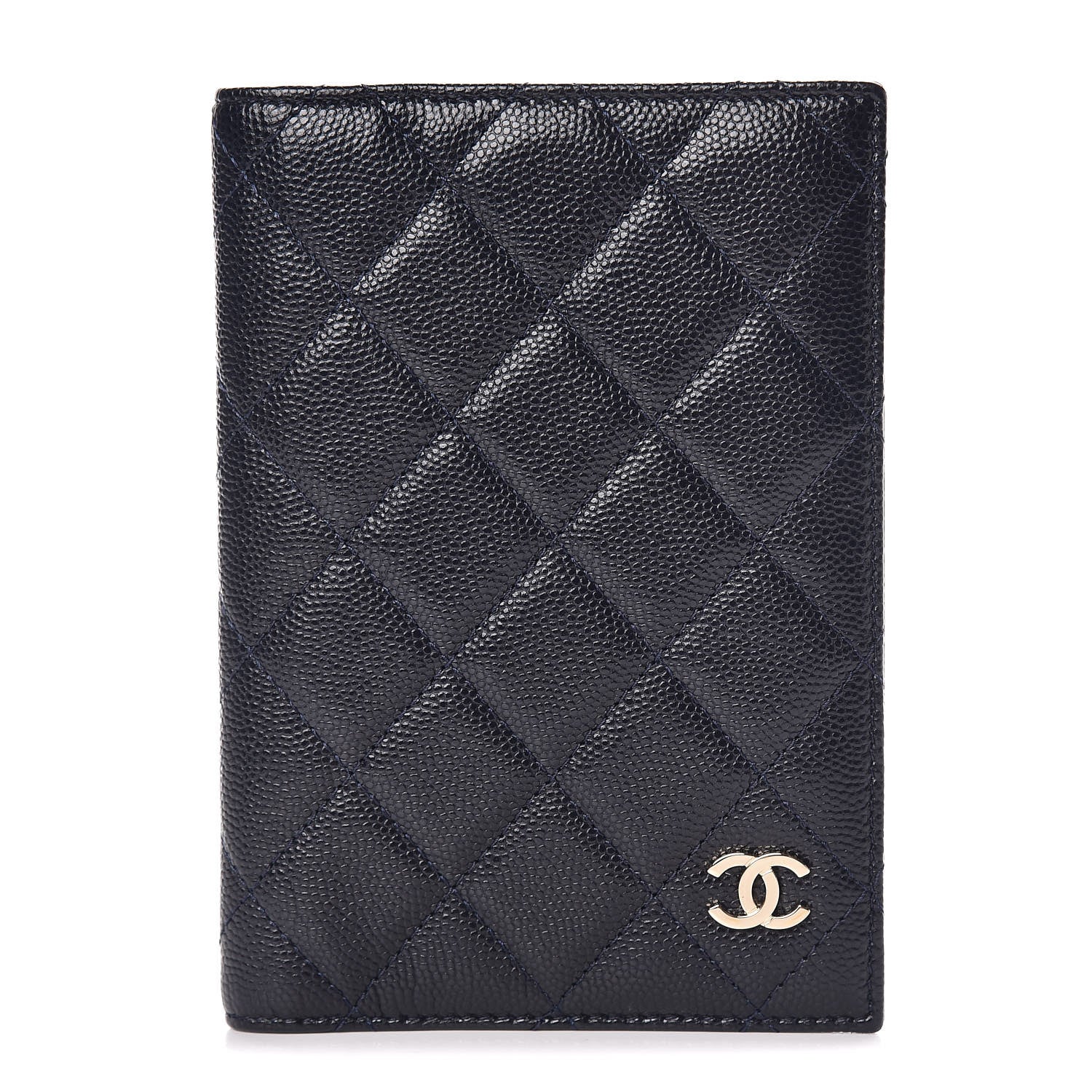 Chanel Caviar Quilted Passport Holder Navy 1 of 12