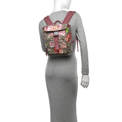 Gucci GG Supreme Monogram Blooms Small Single Buckle Backpack Beige Multicolor Dry Rose 2 of 13