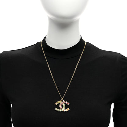 Chanel Crystal CC Necklace Gold Multicolor 2 of 5