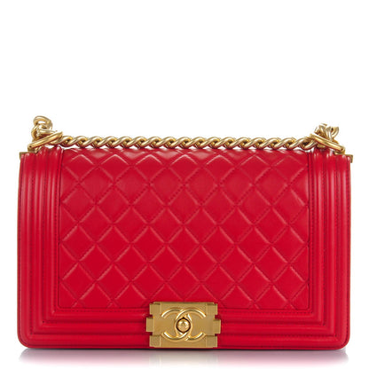 Chanel Lambskin Quilted Medium Boy Flap Red 1 of 7