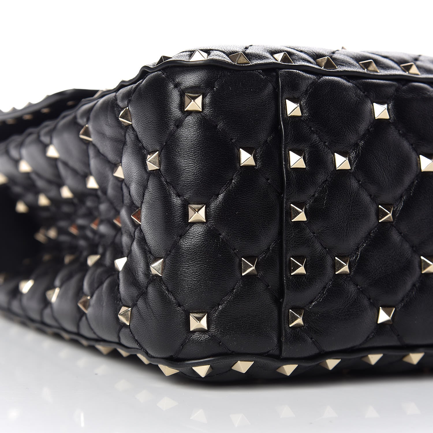 Valentino Garavani Lambskin Large Rockstud Spike Shoulder Bag Black 5 of 10