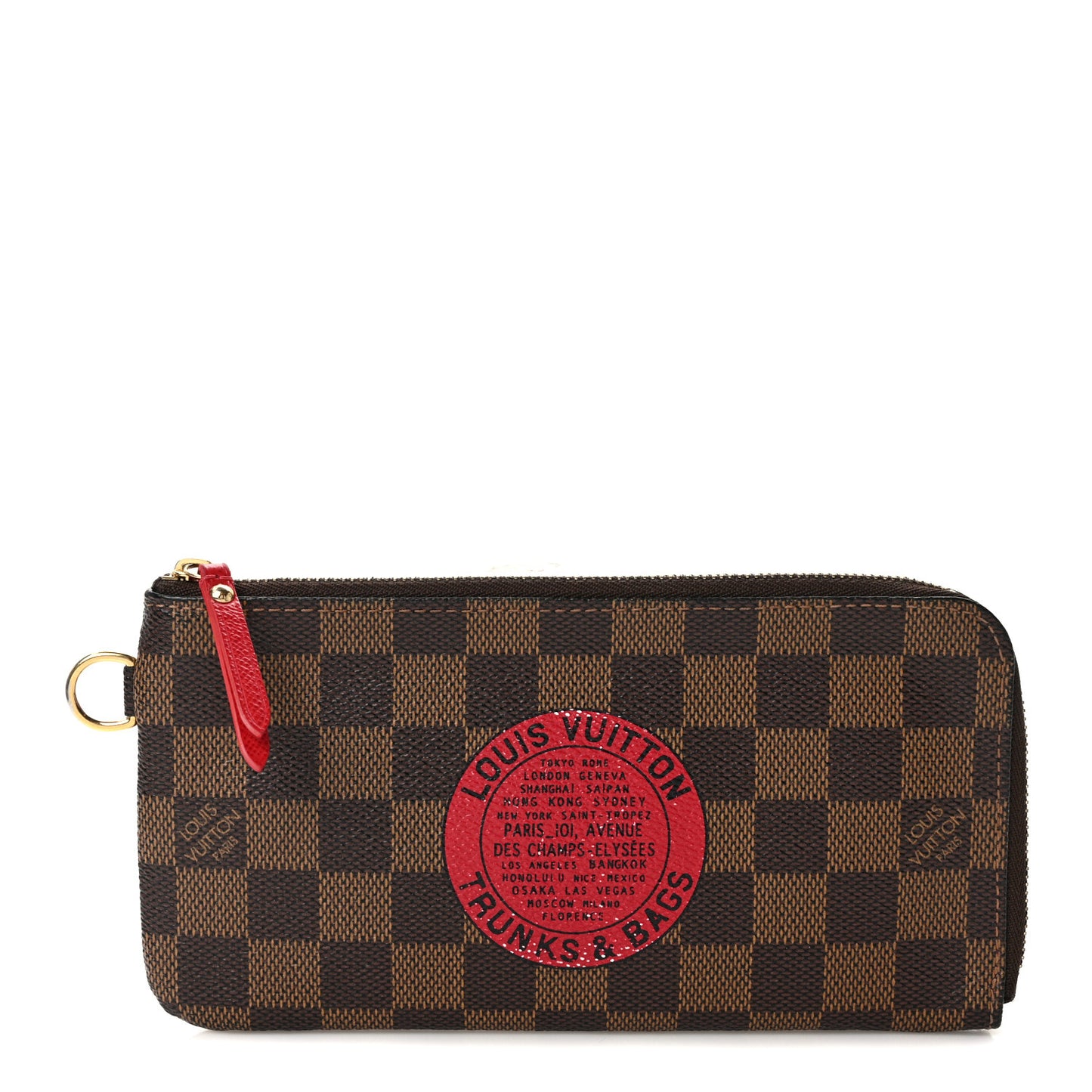 Damier Ebene Complice Trunks and Bags Wallet Red