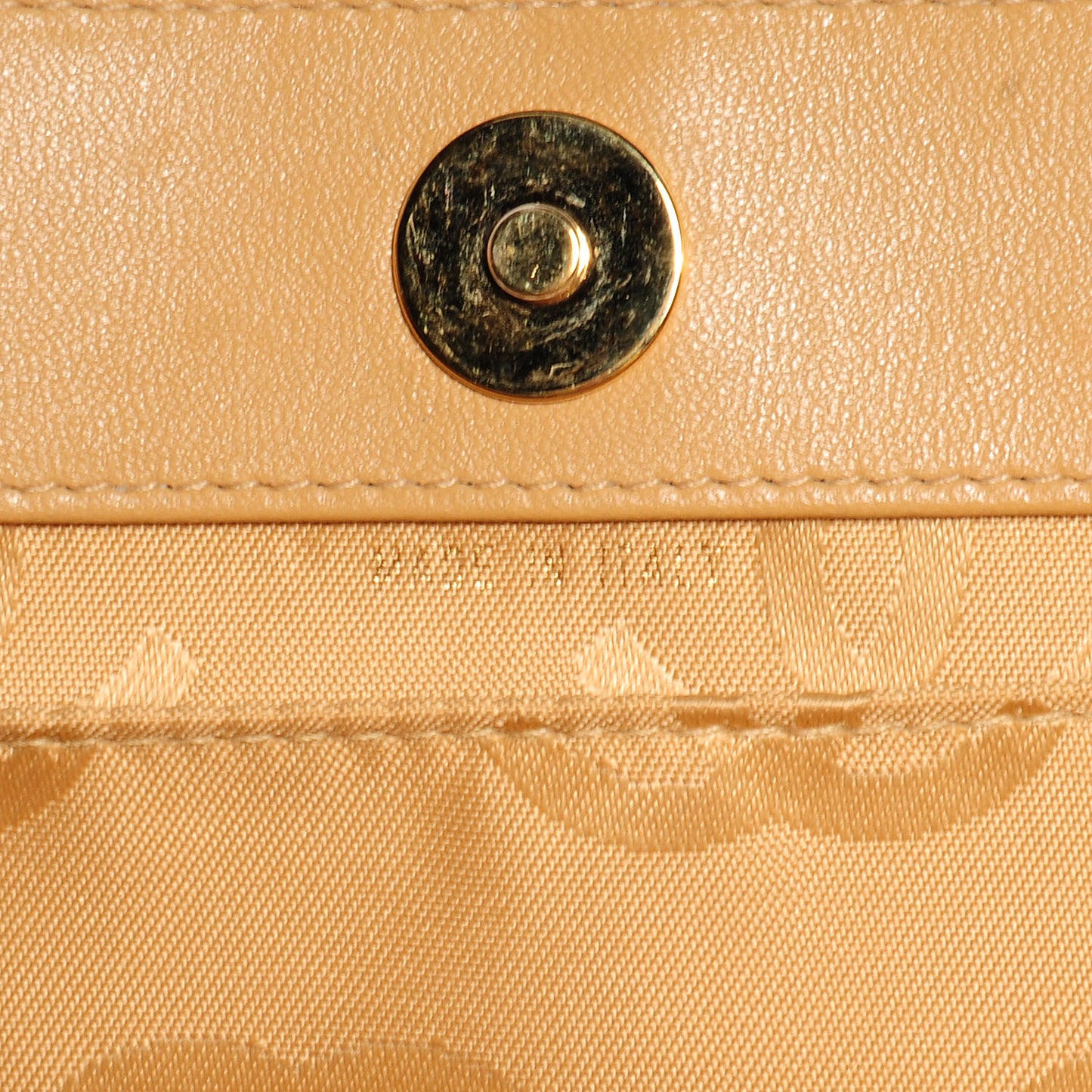 Lambskin Quilted CC Shoulder Bag Beige