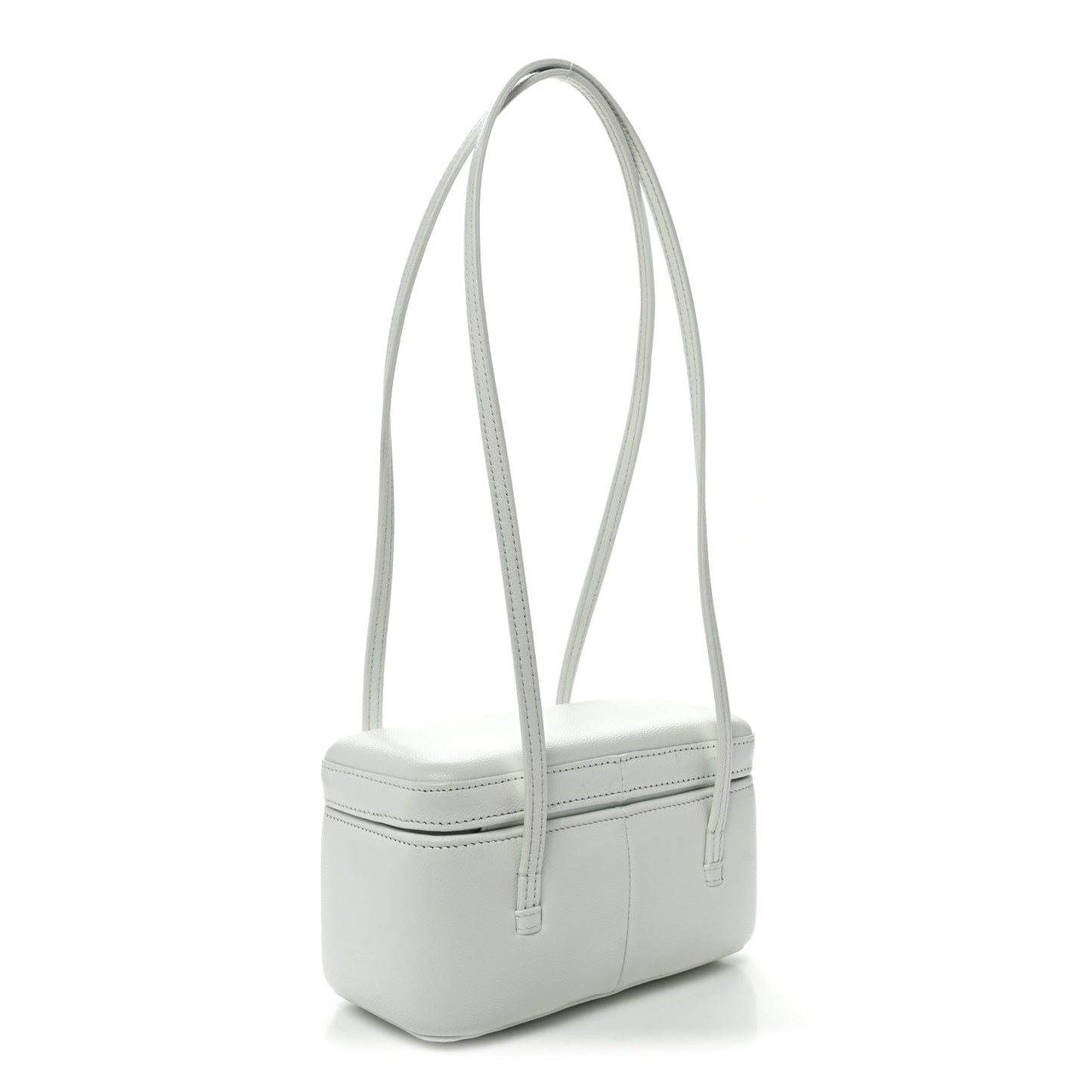 Shiny Caviar Preppy Coco Long Vanity With Strap Light Blue