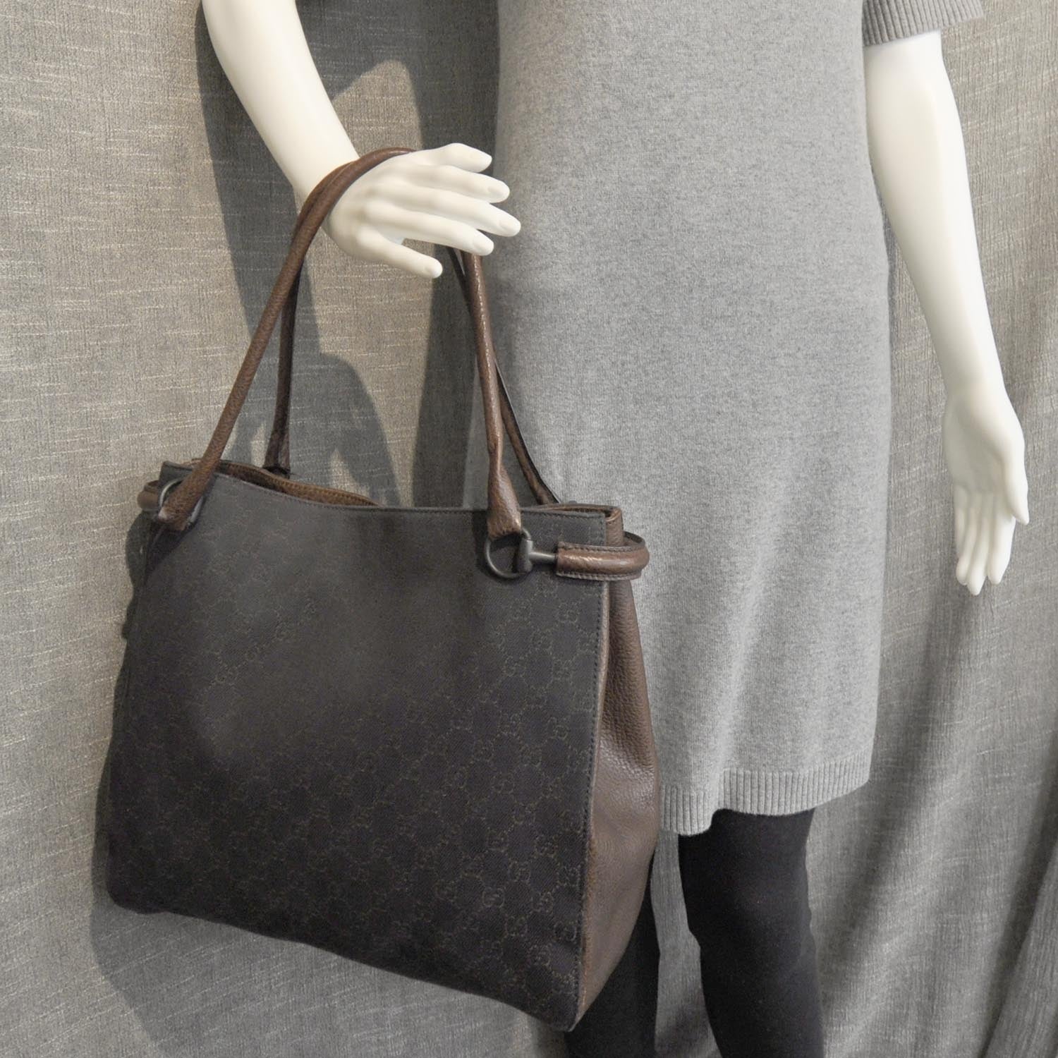 Gucci Canvas Monogram Large Bag 3 of 11
