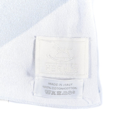 Hermes Cotton Adada Knit Baby Blanket Bleu Glacier 3 of 3