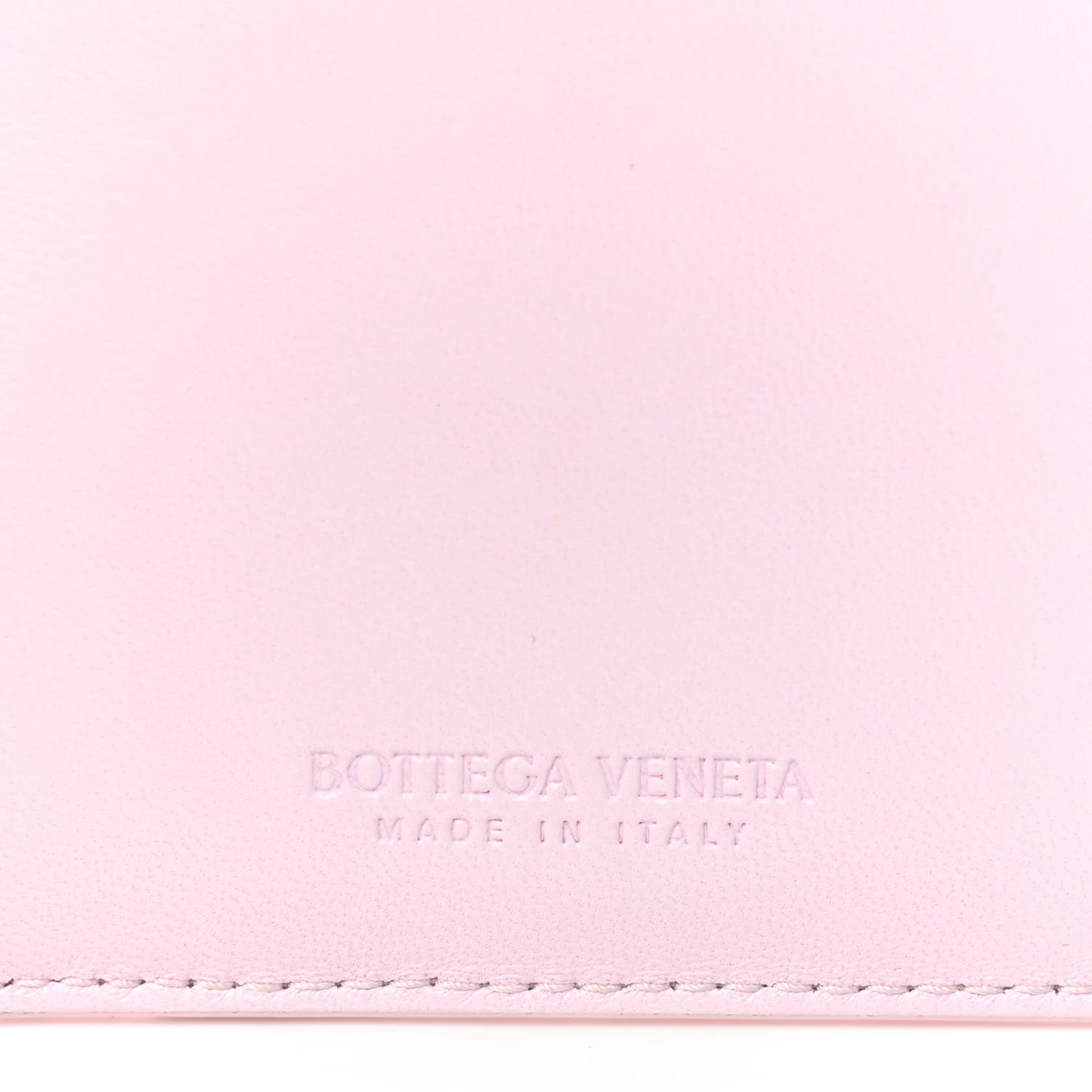 Calfskin Intrecciato Zip Card Holder Rosa