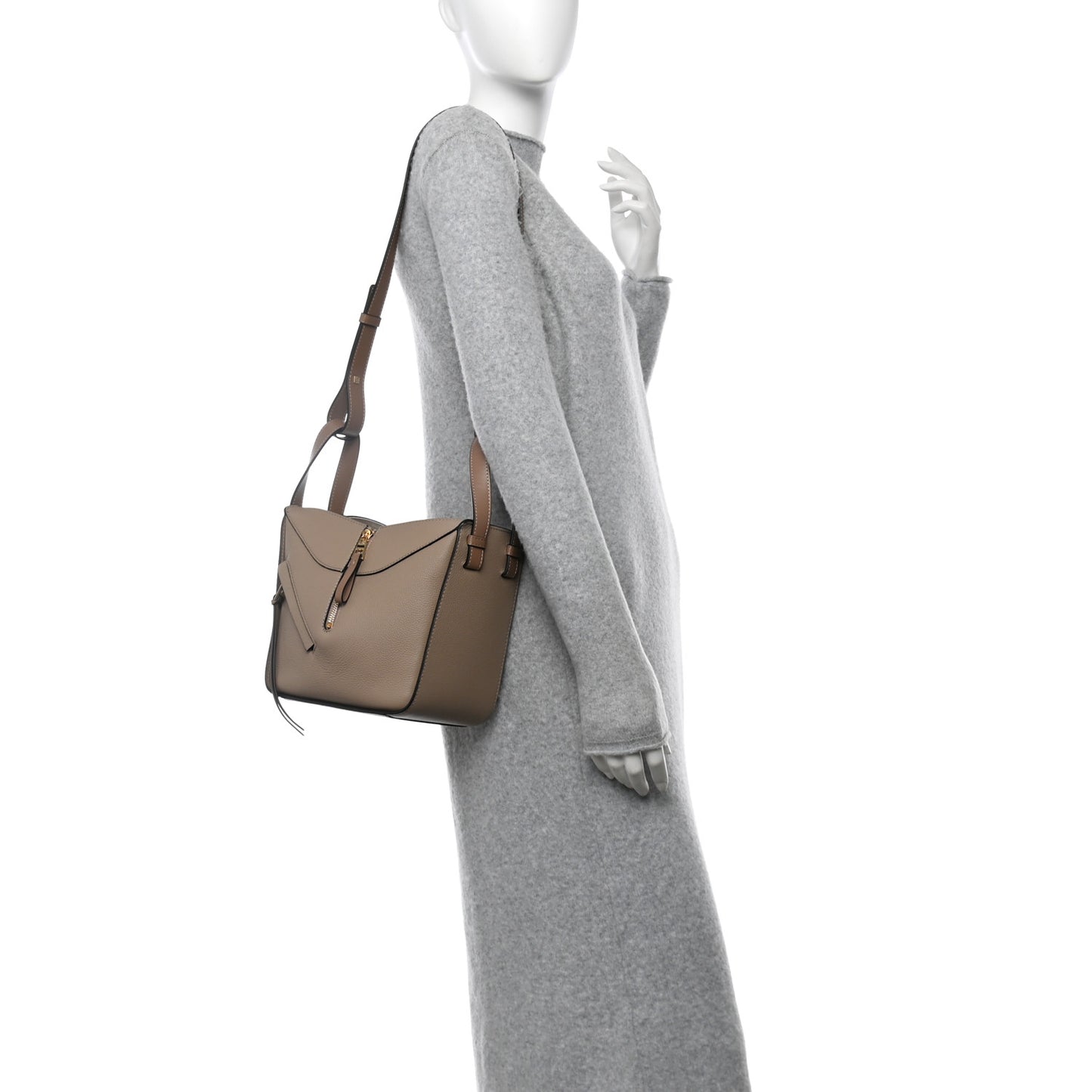 Soft Grained Calfskin Compact Hammock Shoulder Bag Sand