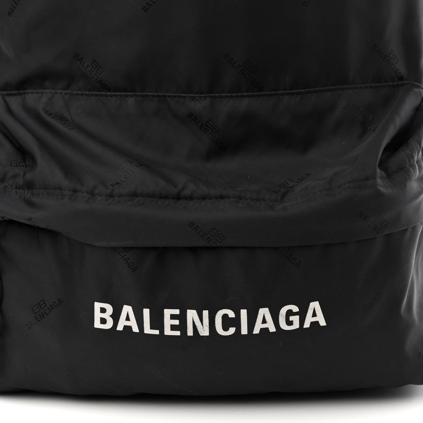 Nylon Allover Logo Backpack Black