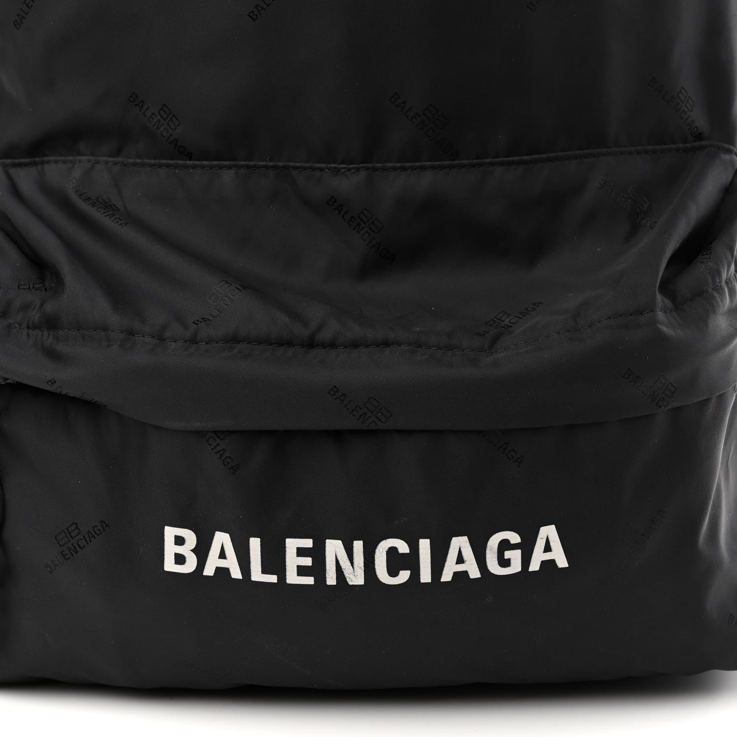 Balenciaga Nylon Allover Logo Backpack Black 8 of 11