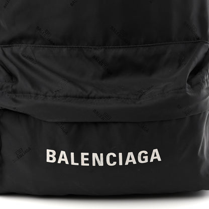 Balenciaga Nylon Allover Logo Backpack Black 8 of 11