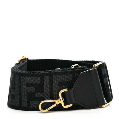 Fendi Ribbon Vitello Seta FF 1974 Adjustable Strap You Black 1 of 5
