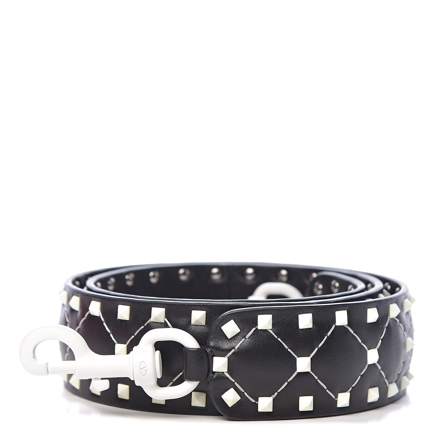 Lambskin Free Rockstud Spike Shoulder Strap Black