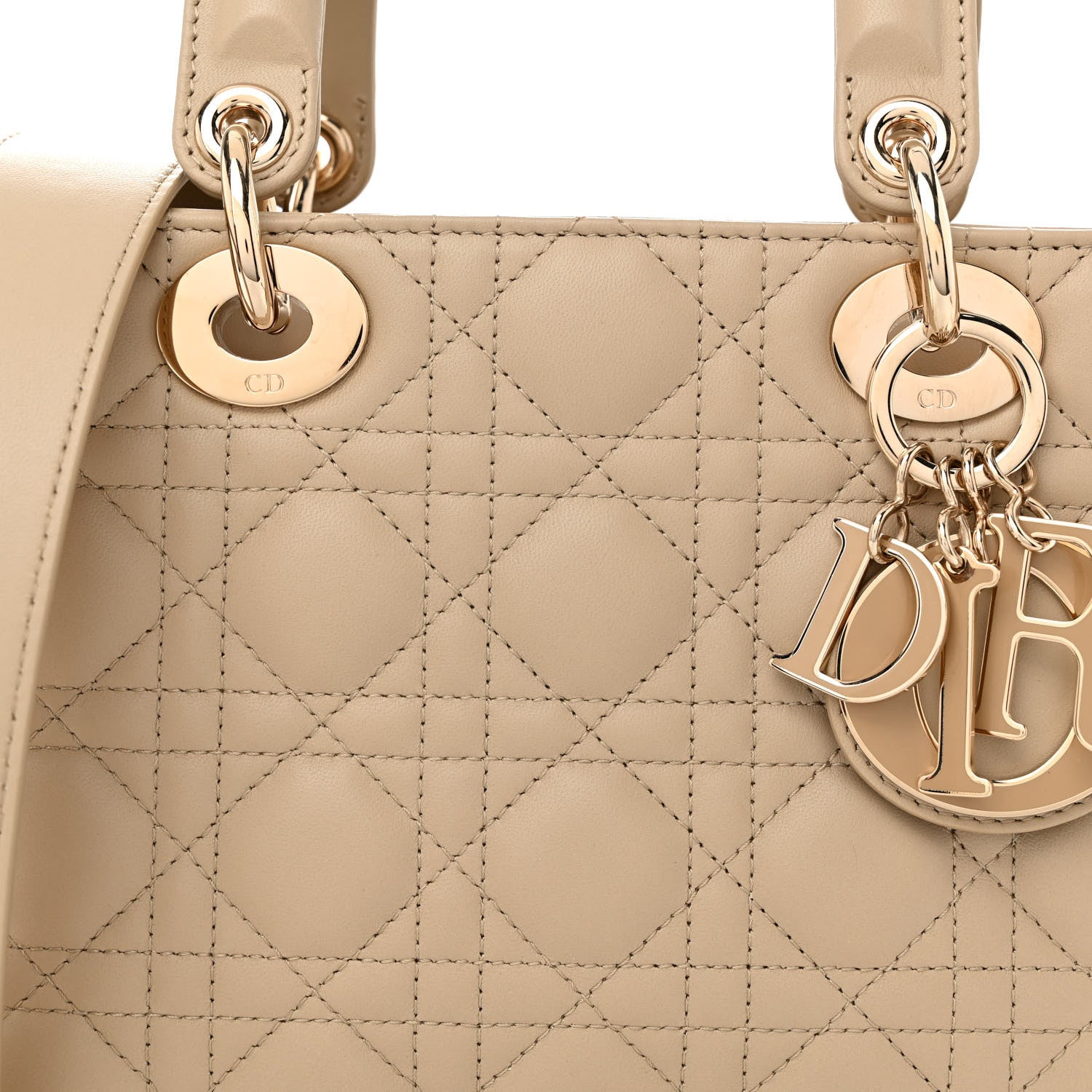 Christian Dior Lambskin Cannage Small My ABCDior Lady Dior Hazelnut 6 of 9