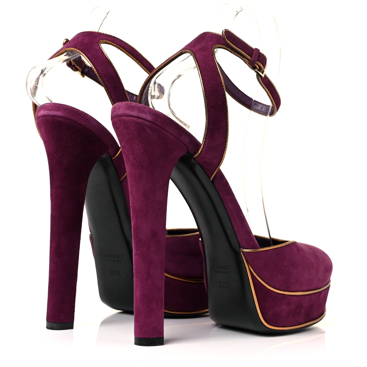 Kid Scamosciato Nappa Huston Platform Sandals 39.5 Grape Glam Tabacco