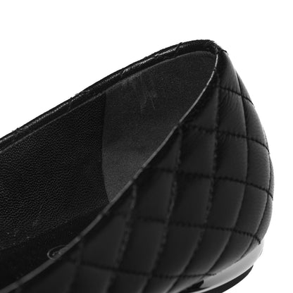Chanel Lambskin Quilted CC Cap Toe Ballerina Flats 37.5 Black 9 of 11