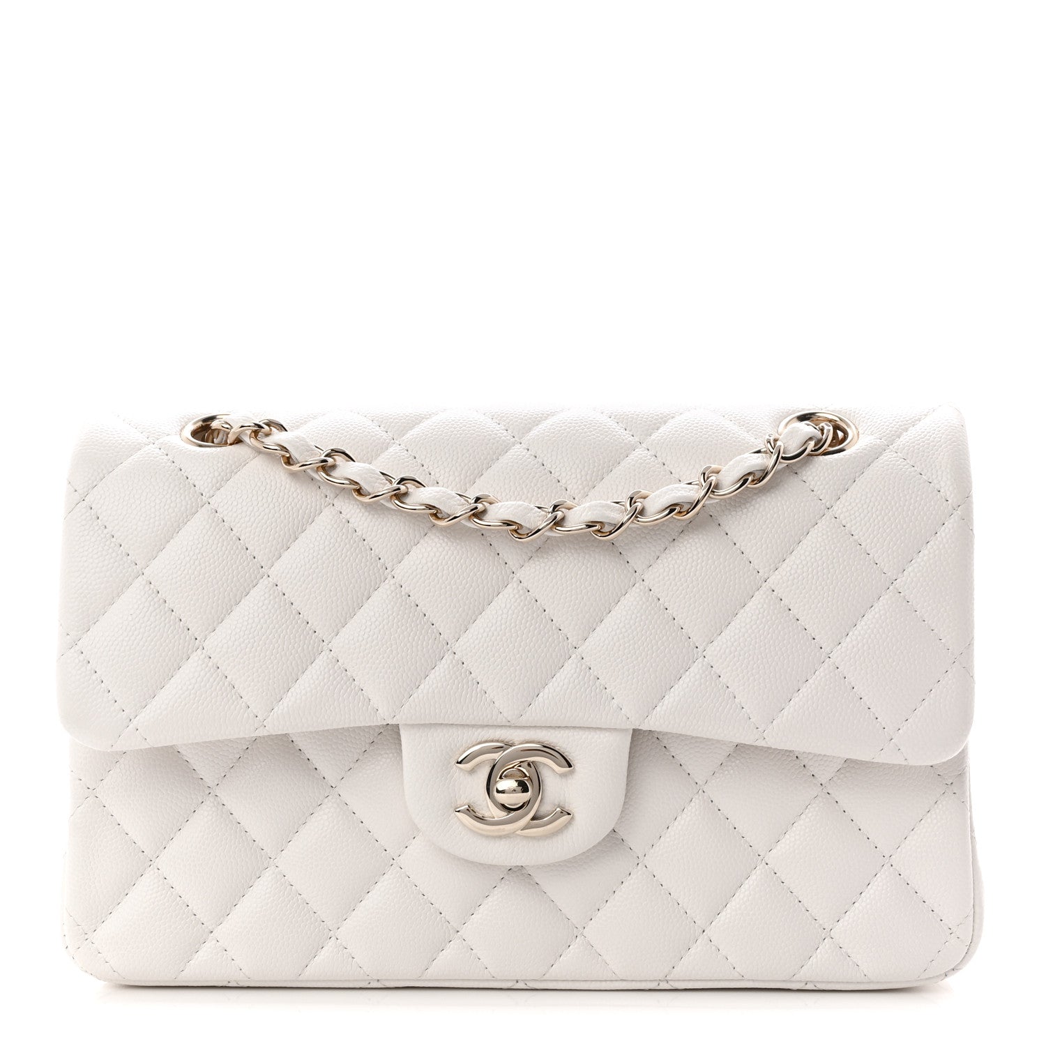 Chanel Caviar Quilted Medium Double Flap White 1 of 21