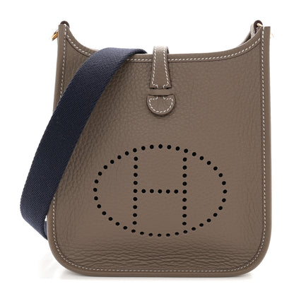 Hermes Taurillon Clemence Amazone Evelyne TPM Etoupe Bleu Indigo 1 of 11