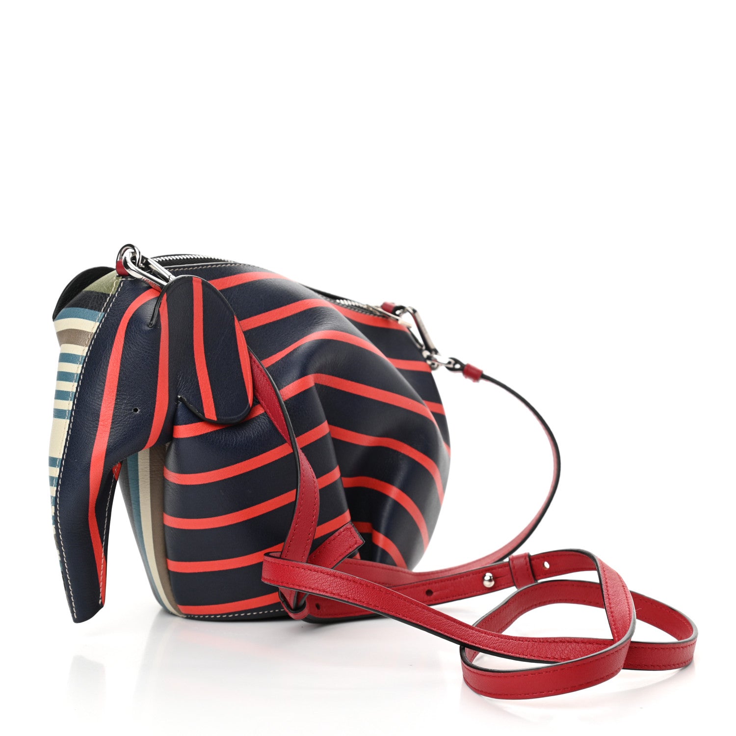 Loewe Calfskin Mini Stripe Elephant Crossbody Bag Multicolor 3 of 9