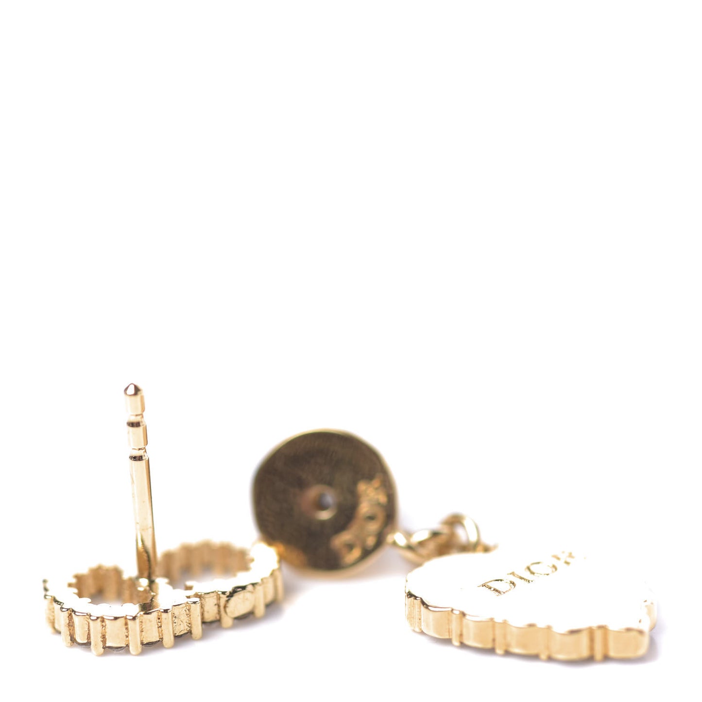 Crystal CD Heart Earrings Gold