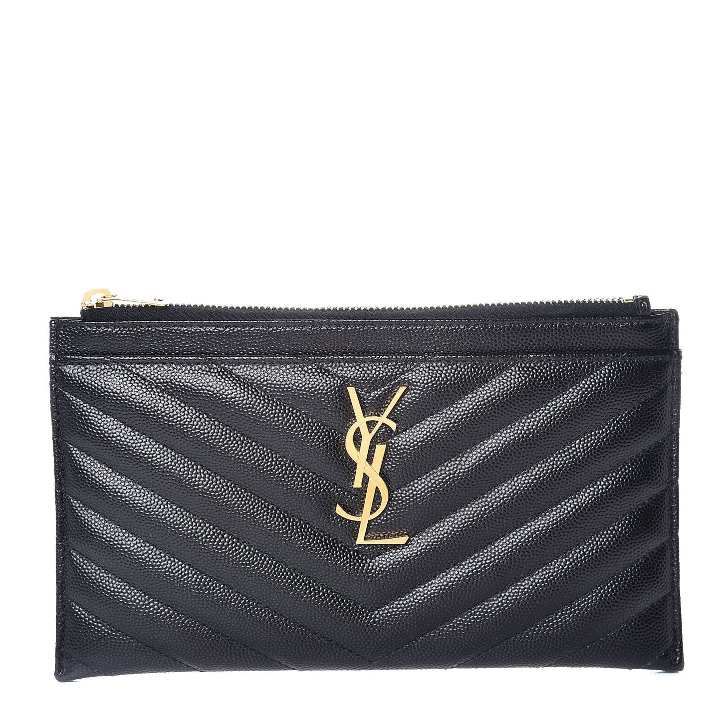 Grain De Poudre Chevron Monogram Bill Pouch Black