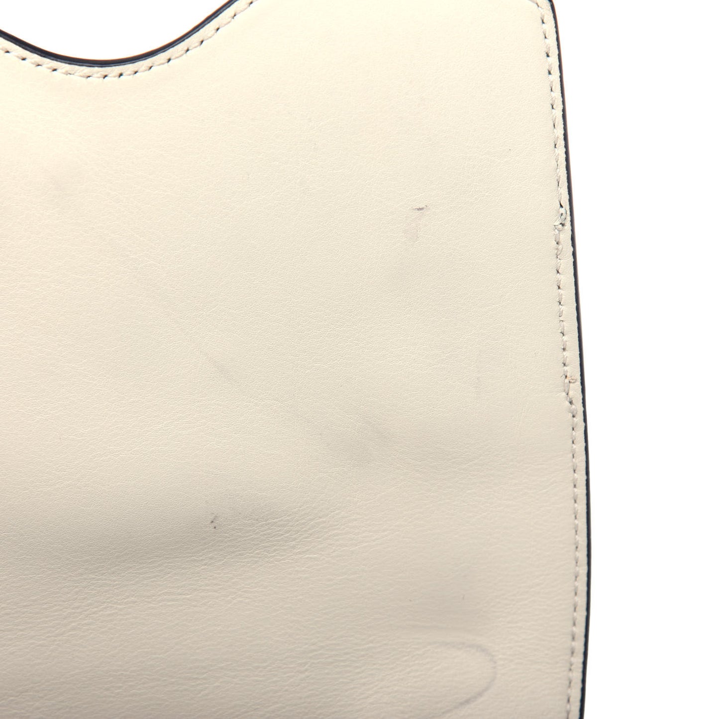 Calfskin Medium Malin Chain Backpack White Black Gold