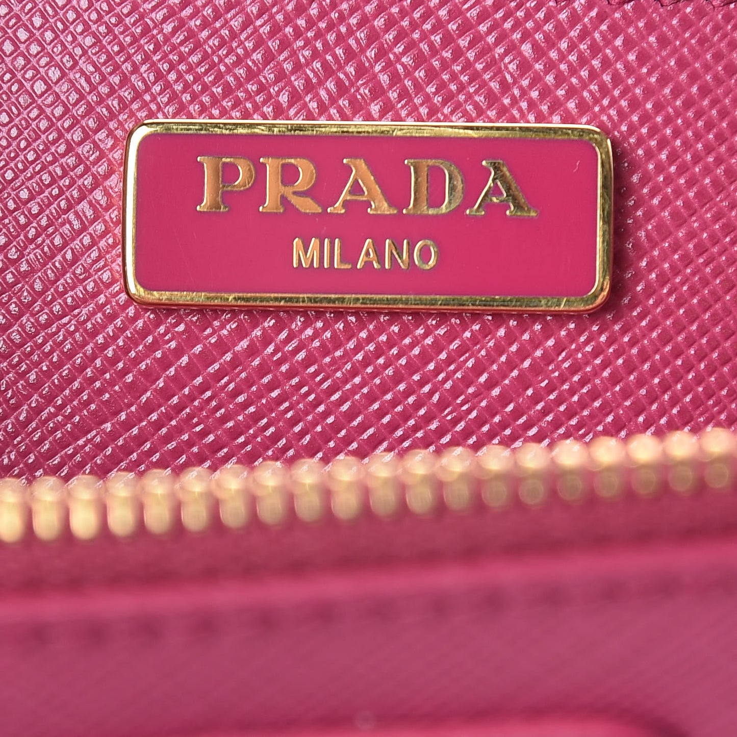 Saffiano Lux Micro Galleria Double Zip Tote Fuxia