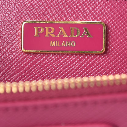 Prada Saffiano Lux Micro Galleria Double Zip Tote Fuxia 6 of 10