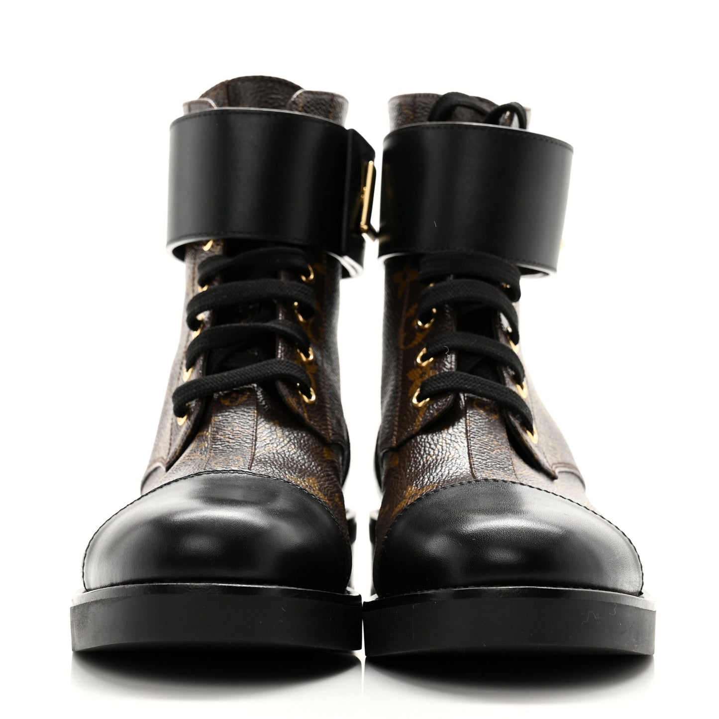 Calfskin Monogram Wonderland Flat Ranger Boots 38 Black