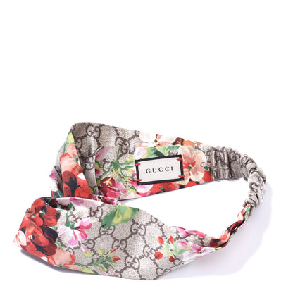 Gucci Silk Monogram Blooms Print Headband Antique Rose 2 of 3