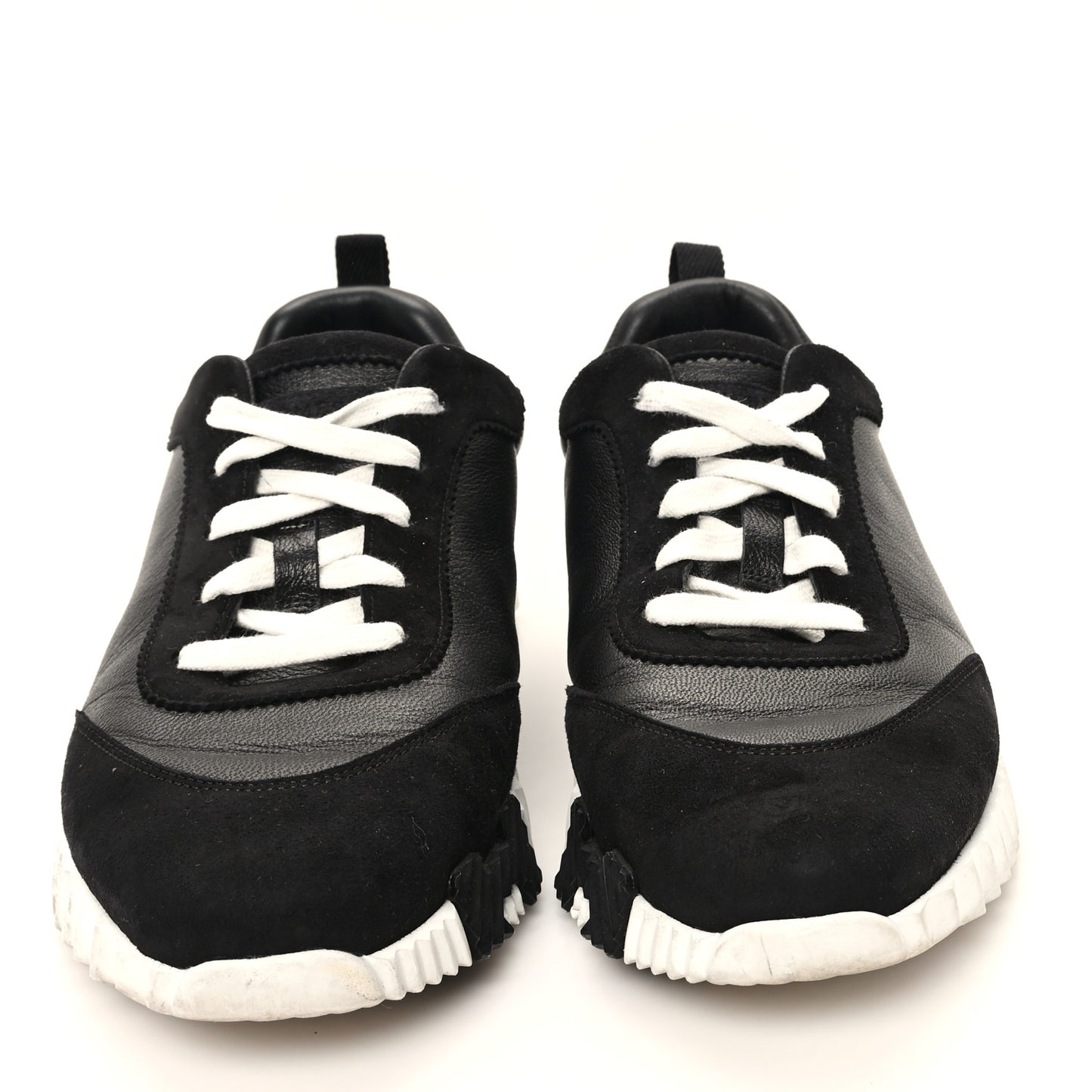 Goatskin Suede Goatskin Bouncing Sneakers 41 Black