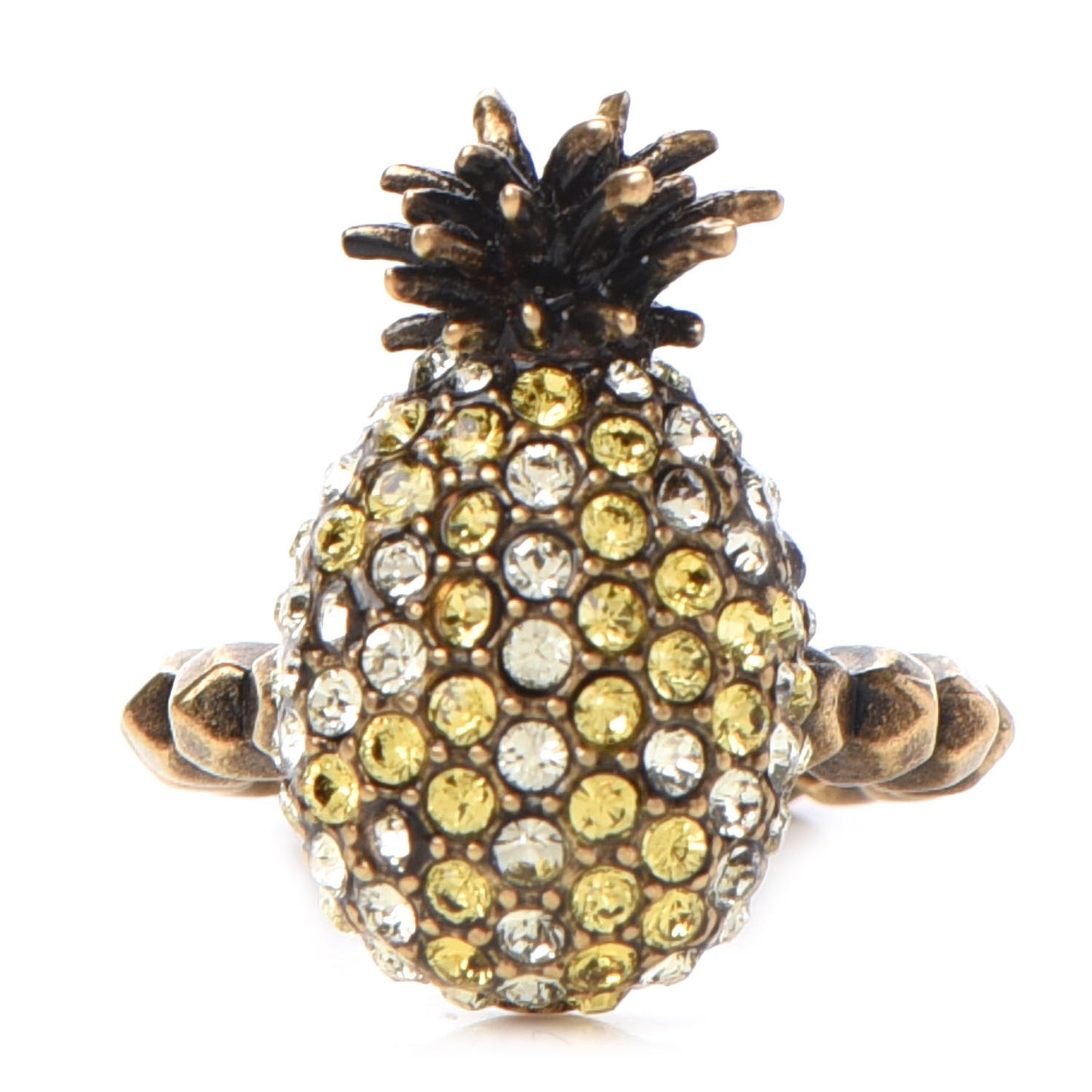 Crystal Pineapple Motif Ring XS
