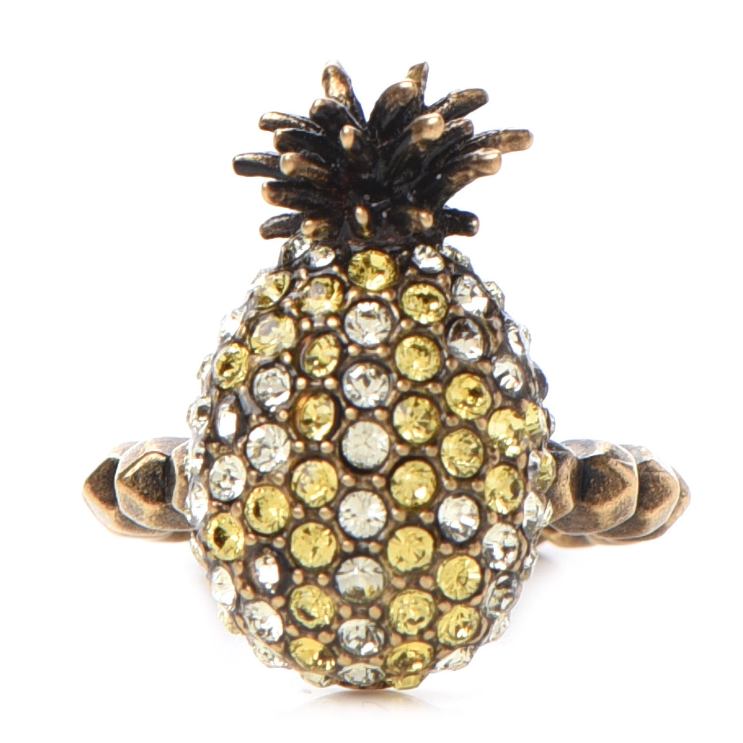 Gucci Crystal Pineapple Motif Ring XS 1 of 6