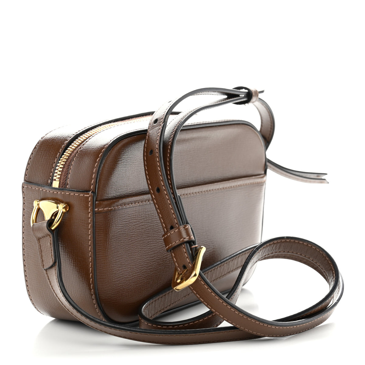 Azalea Calfskin Mini Horsebit 1955 Camera Shoulder Bag Brown