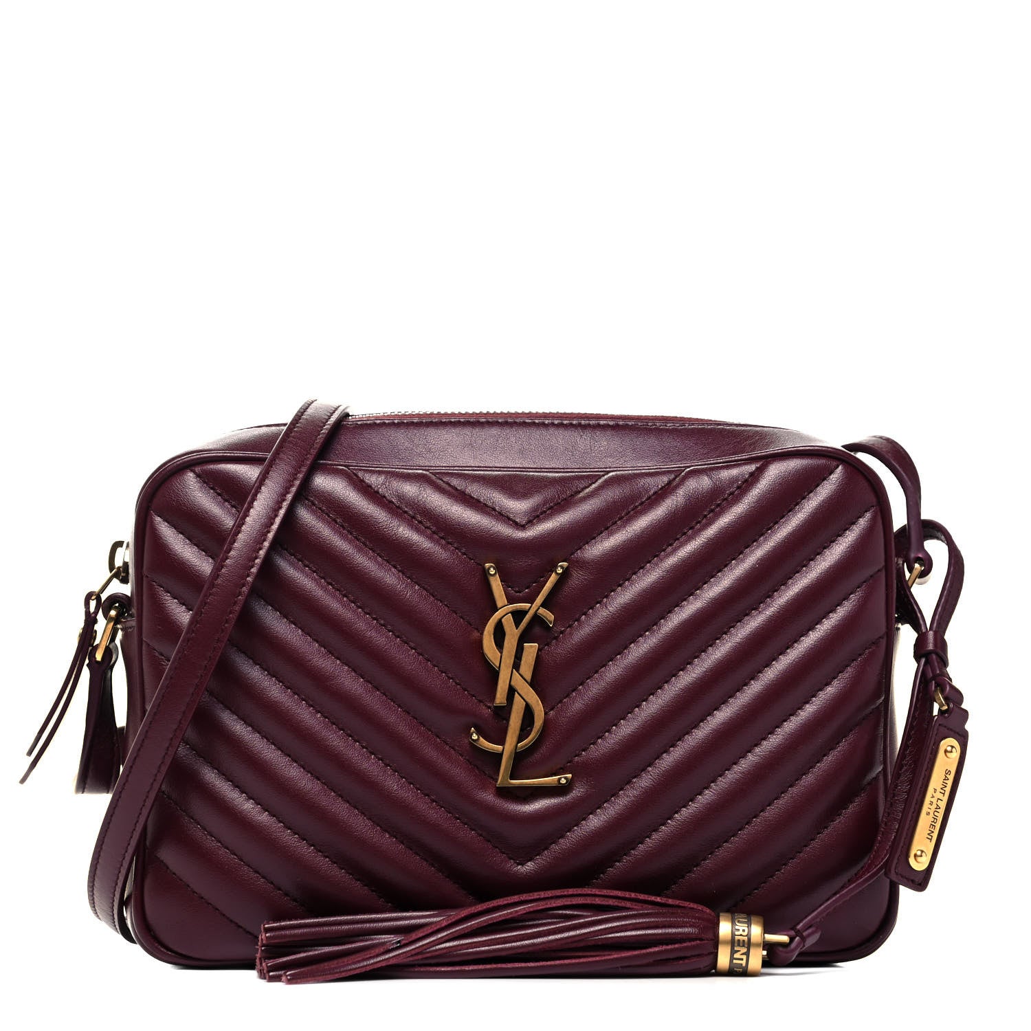 Saint Laurent Calfskin Matelasse Monogram Lou Camera Bag Legion Red 1 of 9